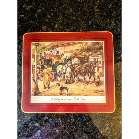 Clover Leaf Vintage Table Mats, Coaching Scenes (Qty. 6), Made in United Kingdom - Picture 7 of 11